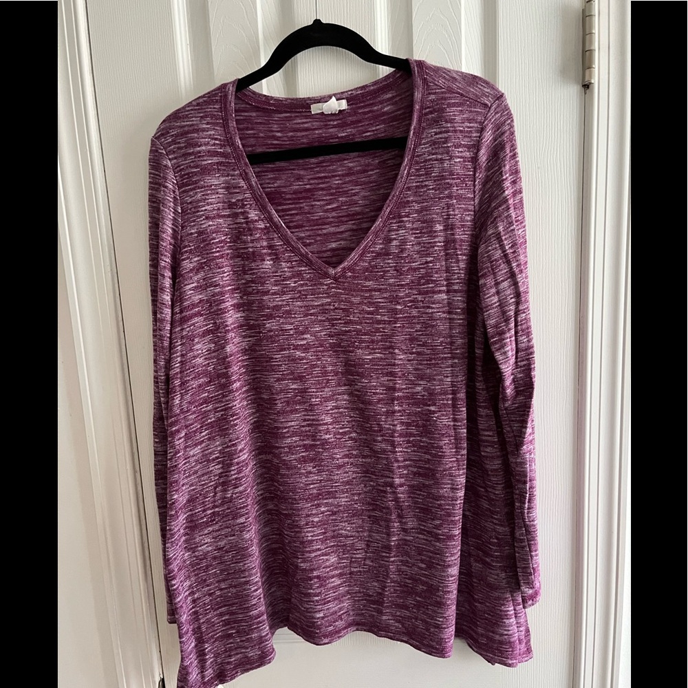 Caslon size medium purple heathered long sleeve top